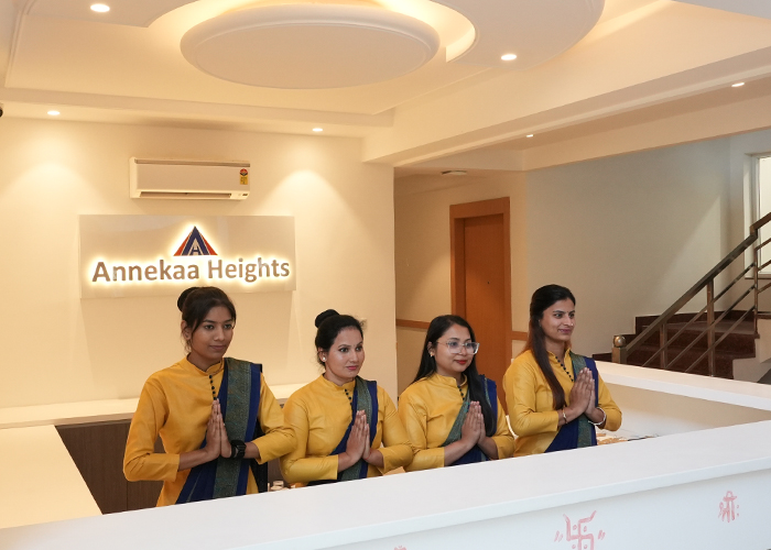 Reception desk at Annekaa Heights